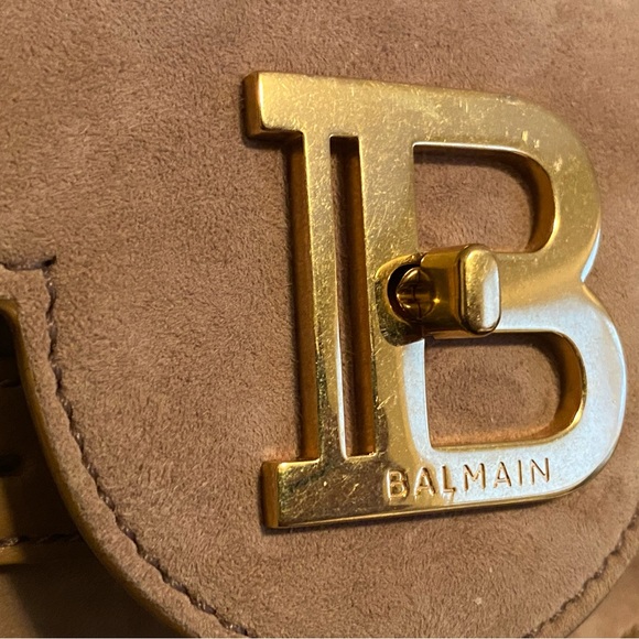 *SOLD* Authentic Balmain B Buzz 23 Sand-Colored Sued Handbag - Picture 4 of 10